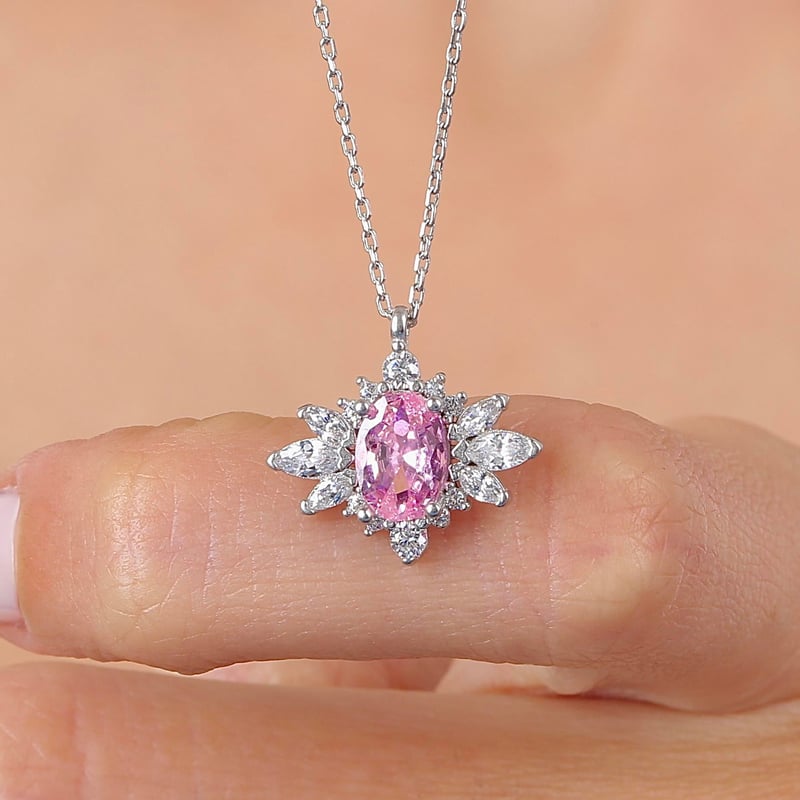 Pink Taşlı Prenses Yıldızı Vintage Gümüş Mini Set