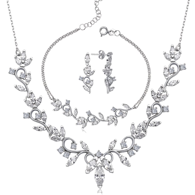 Pırlanta Montür Aşk Bestesi Gümüş Su Yolu Set