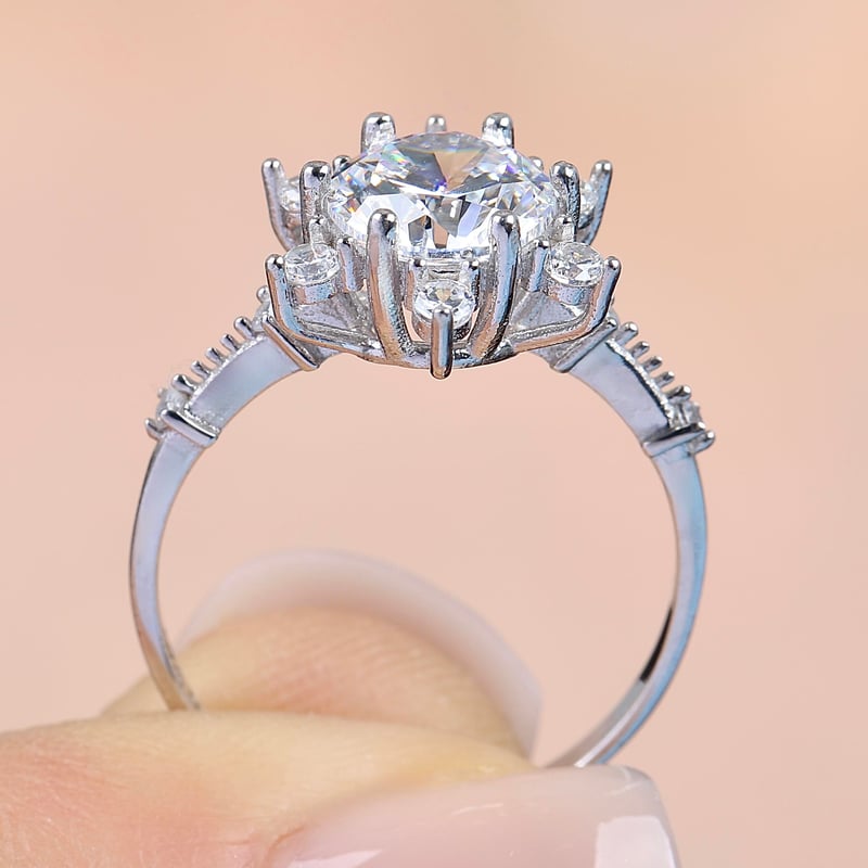 Pırlanta Montür Aşk Güneşi Gümüş Yüzük