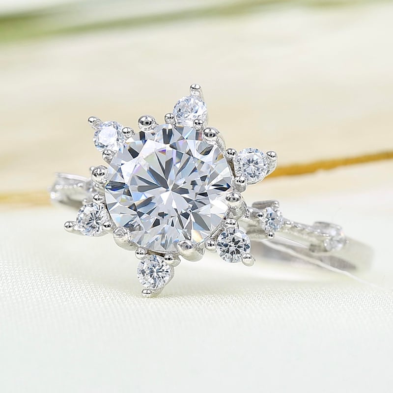 Pırlanta Montür Aşk Güneşi Gümüş Yüzük