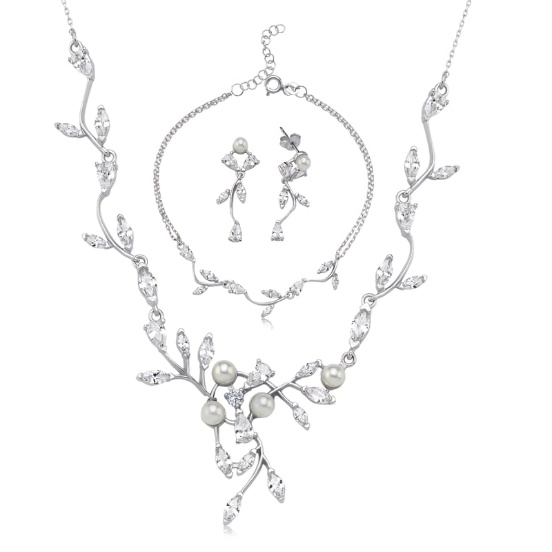 Pırlanta Montür Aşk Masalı Gümüş Su Yolu Set