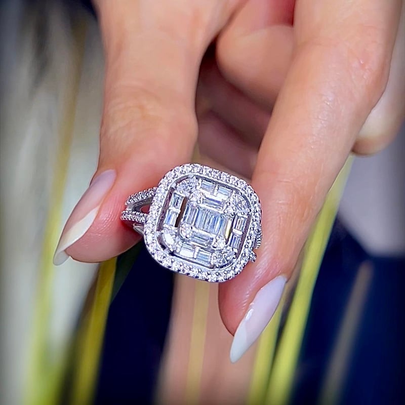 Pırlanta Montür Baget Geleneği Gümüş Yüzük