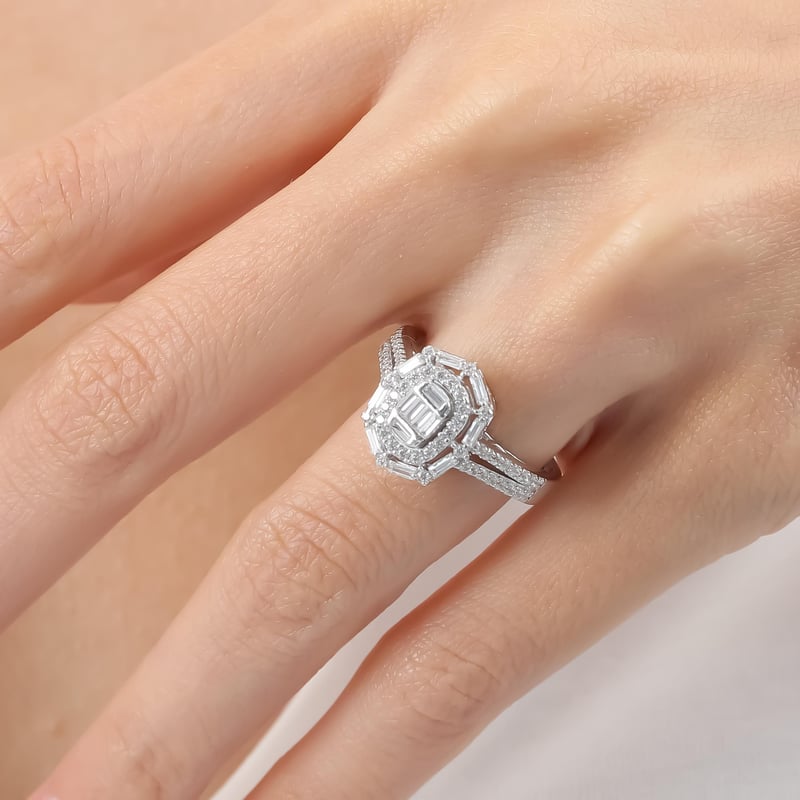 Pırlanta Montür Baget Mevsimi Gümüş Yüzük