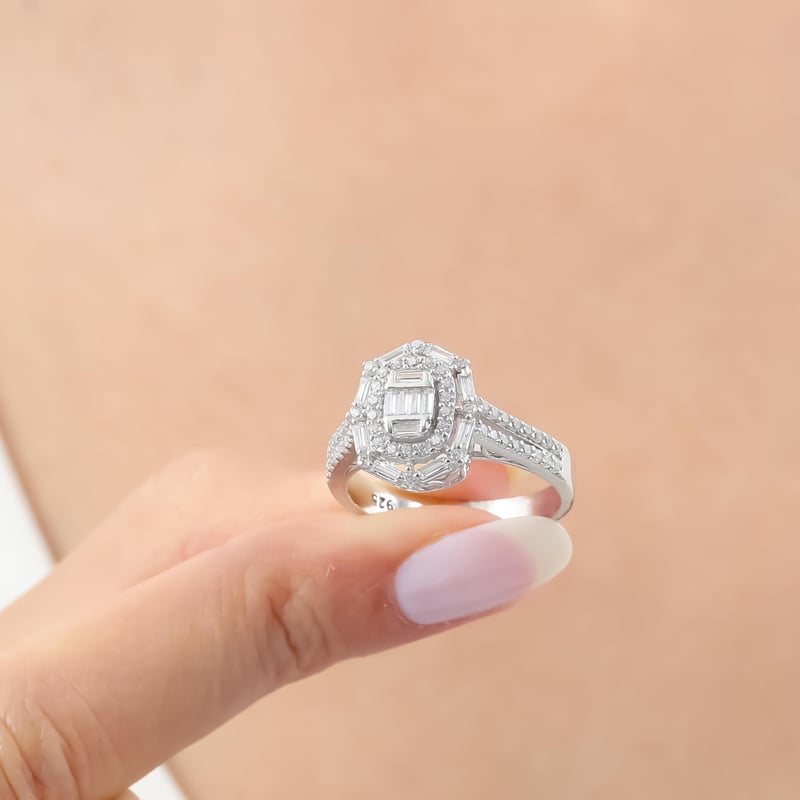 Pırlanta Montür Baget Mevsimi Gümüş Yüzük