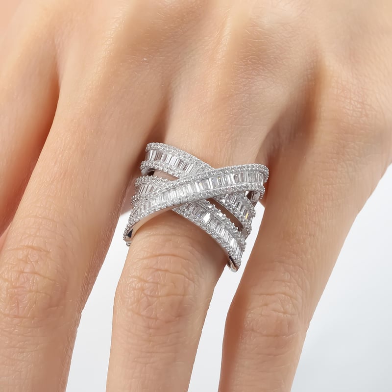 Pırlanta Montür Baget Sarmalı Gümüş Yüzük