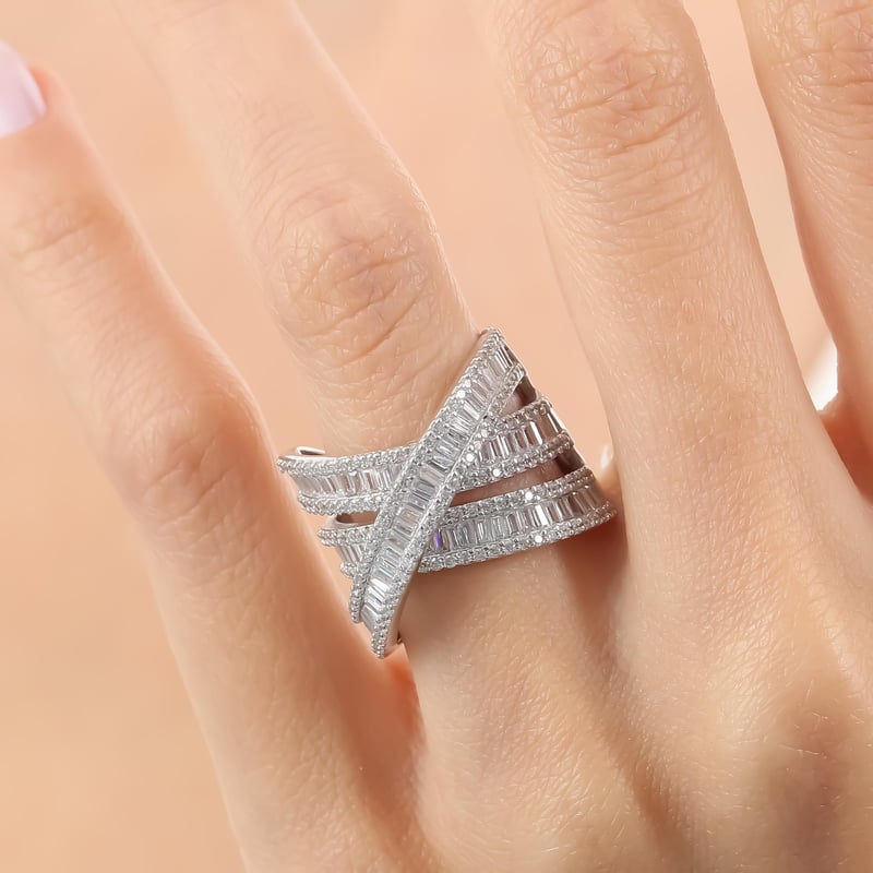 Pırlanta Montür Baget Sarmalı Gümüş Yüzük