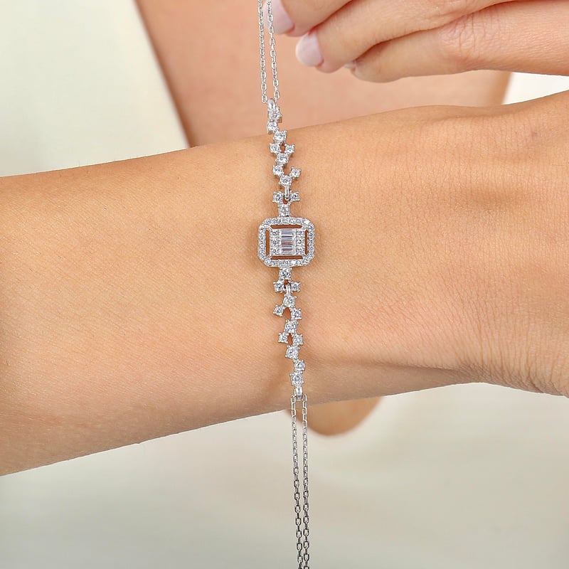 Pırlanta Montür Bağlılık Işıltısı Baget Gümüş Üçlü Set