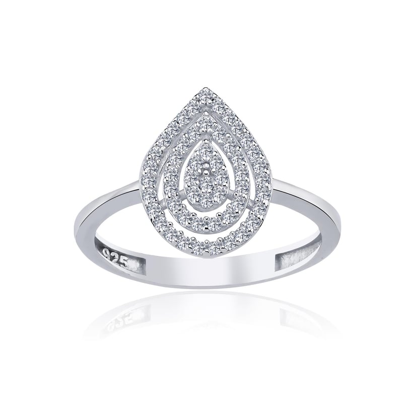 Pırlanta Montür Damla Rüyası Gümüş Yüzük