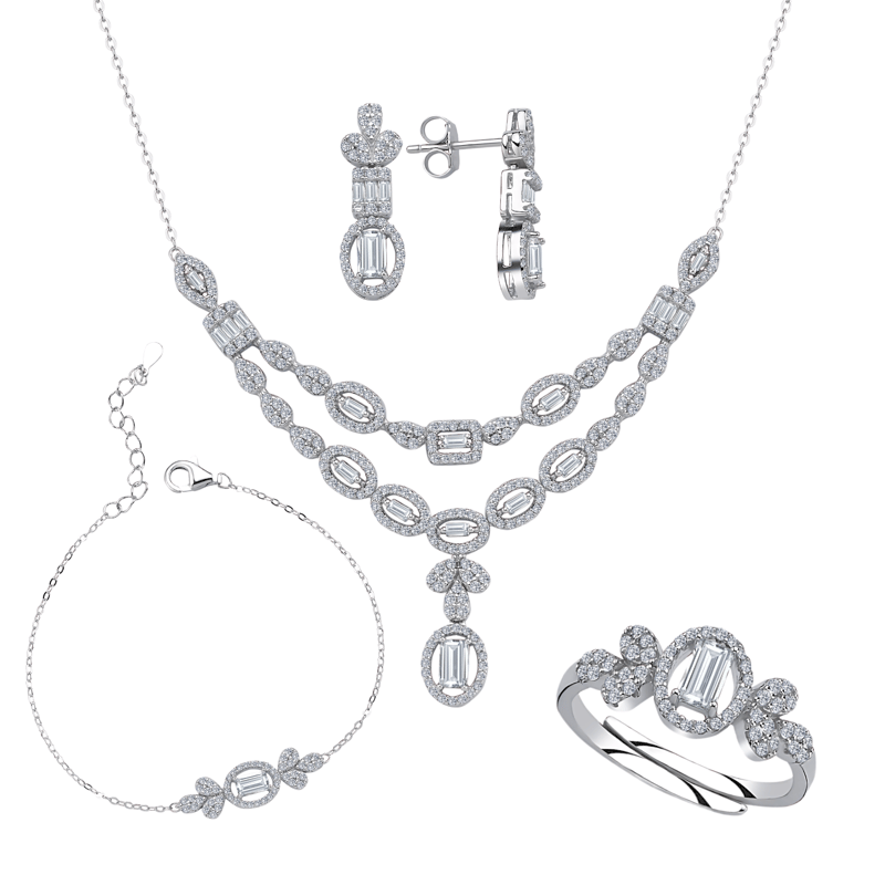 Pırlanta Montür Emerald Coşkusu Gümüş Mini Set
