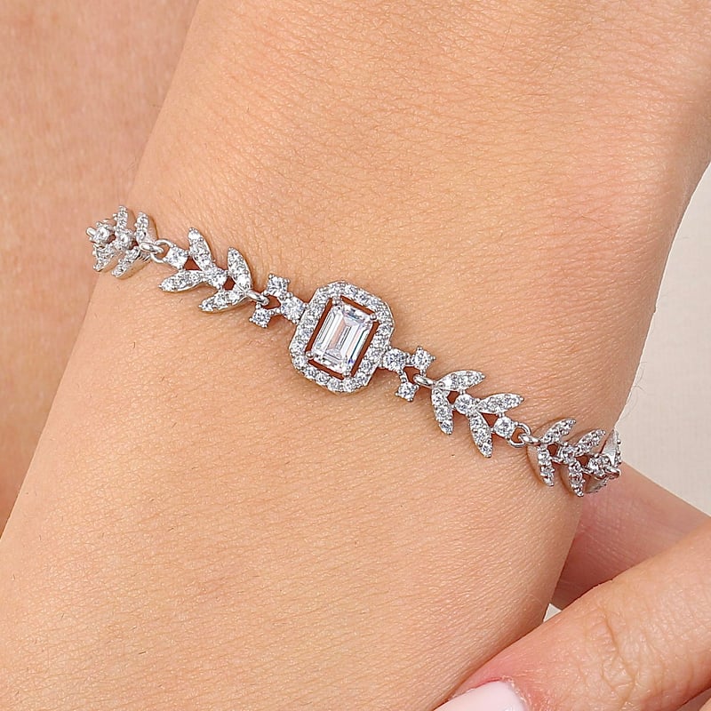 Pırlanta Montür Emerald Rüyası Su Yolu Gümüş Bileklik