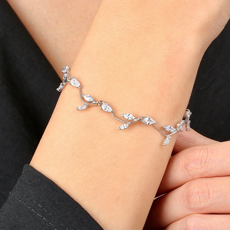 Pırlanta Montür Full Taşlı Aşk Masalı Gümüş Su Yolu Set