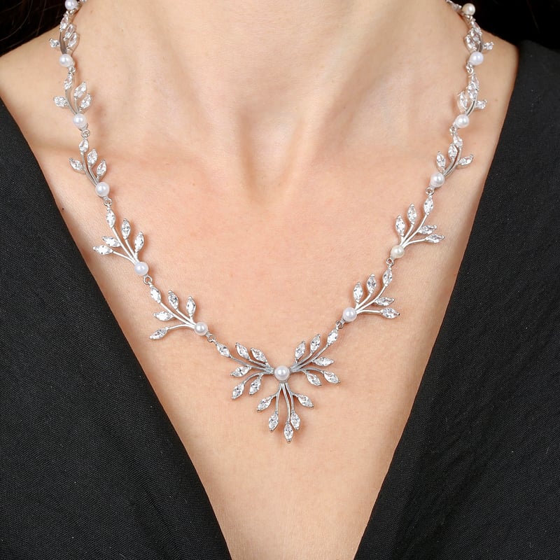 Pırlanta Montür Full Taşlı Bağlılık Buketi Gümüş Su Yolu Set