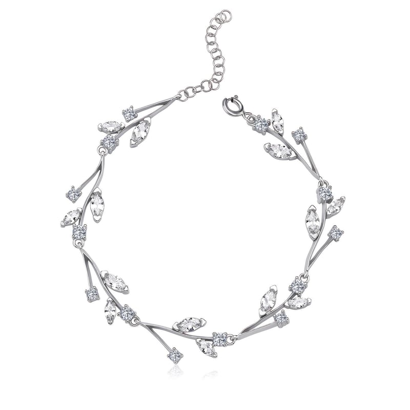 Pırlanta Montür Full Taşlı Sevgi Buketi Gümüş Su Yolu Set