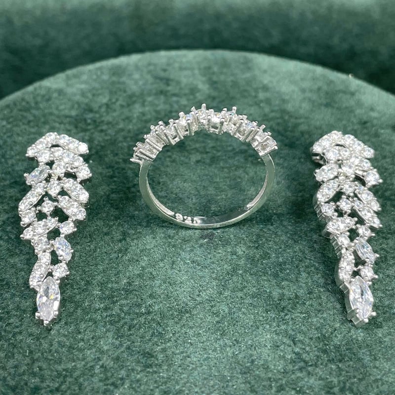 Pırlanta Montur Gümüş Su Yolu Set Takım