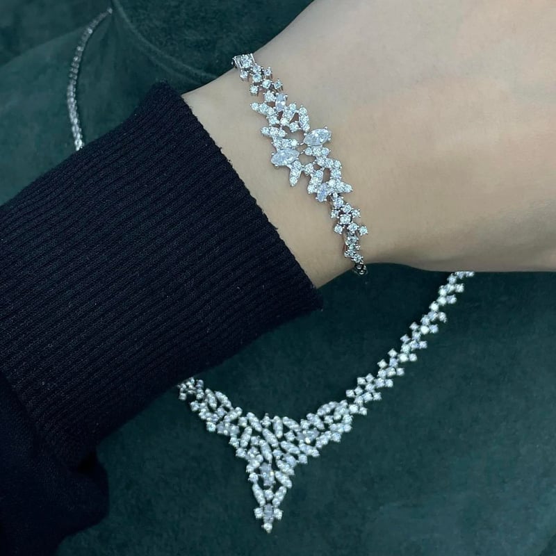 Pırlanta Montur Gümüş Su Yolu Set Takım