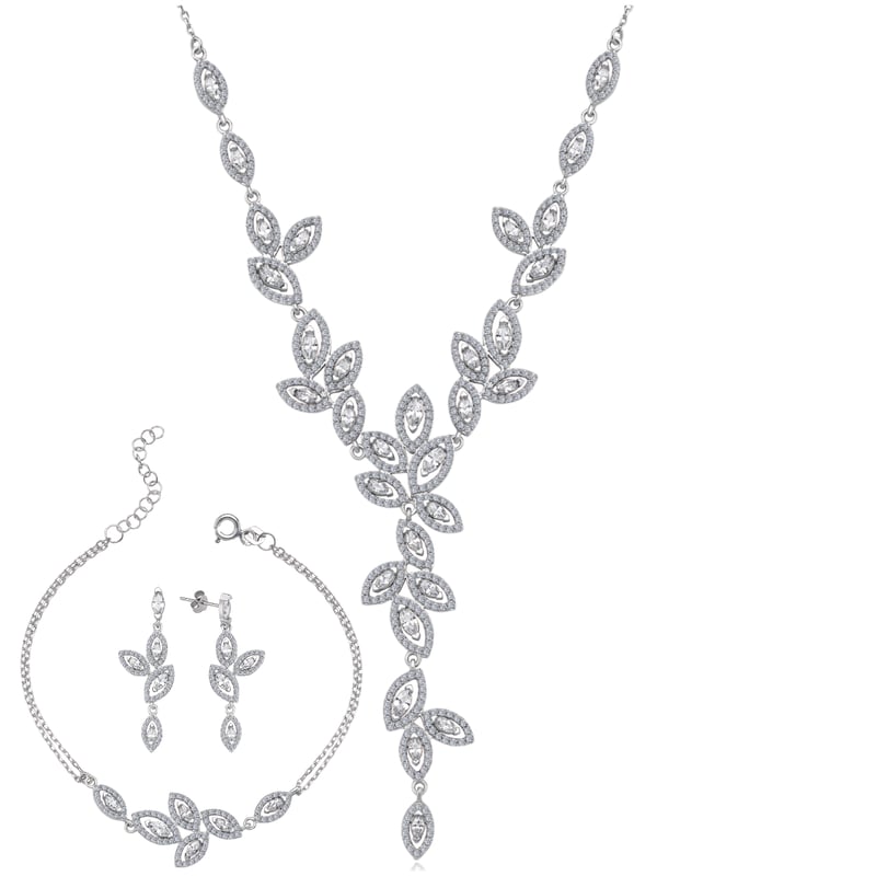 Pırlanta Montür İlk Dans Işıltısı Gümüş Su Yolu Set