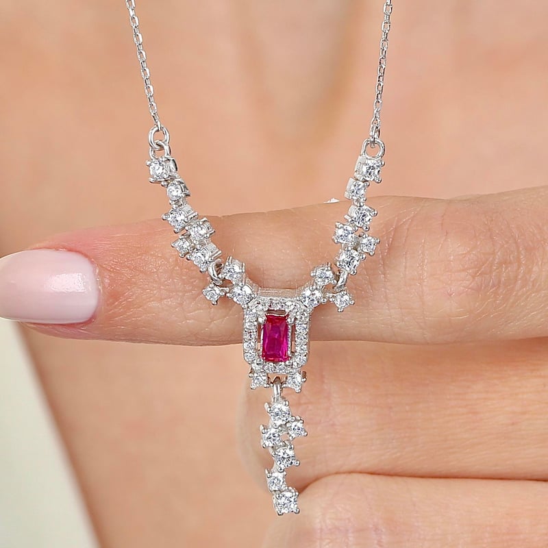 Pırlanta Montür Işıltılı Emerald Sentetik Yakut Üçlü Gümüş Set