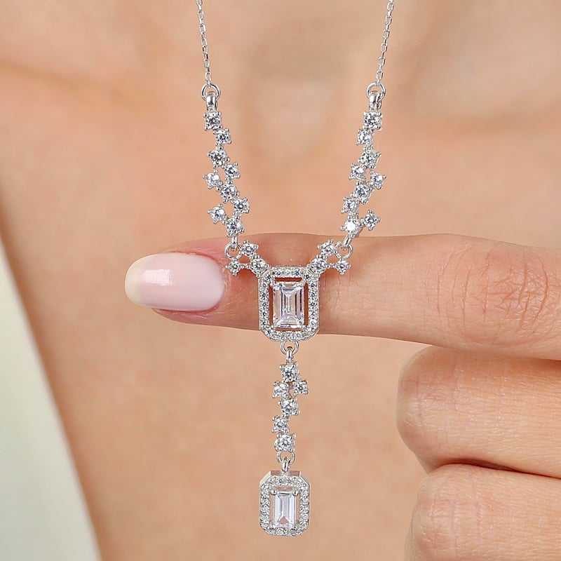 Pırlanta Montür Mutluluk Işıltısı Gümüş Kolye