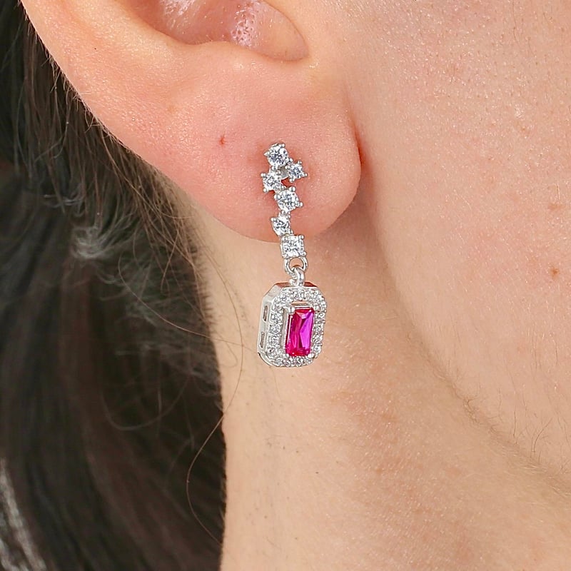 Pırlanta Montür Mutluluk Işıltısı Sentetik Yakut Gümüş Üçlü Set