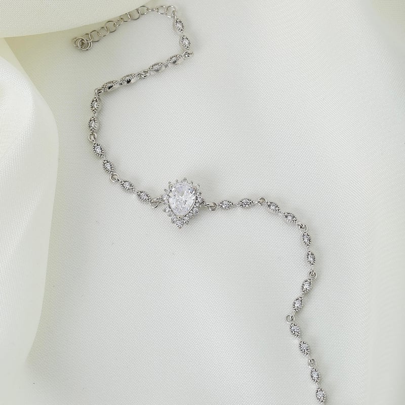 Pırlanta Montür Prenses Işıltısı Gümüş Bileklik