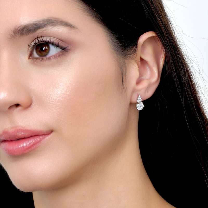 Pırlanta Montür Prenses Masalı Gümüş Küpe