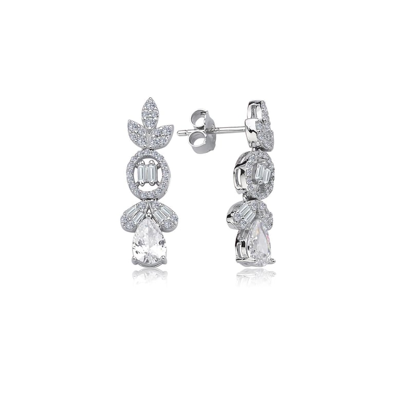 Pırlanta Montür Tek Damla Işıltısı Gümüş Mini Set