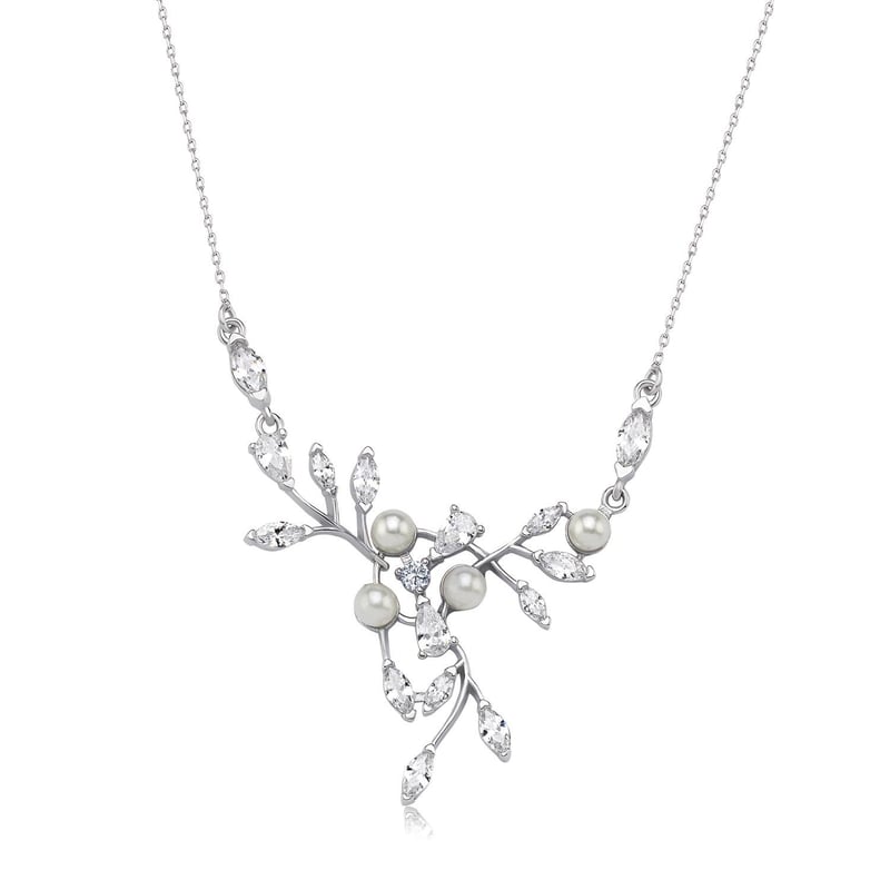 Pırlanta Montür Zarif Aşk Masalı Gümüş Su Yolu Set