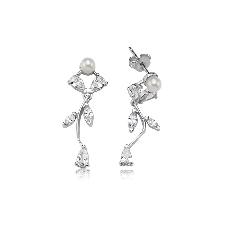 Pırlanta Montür Zarif Aşk Masalı Gümüş Su Yolu Set