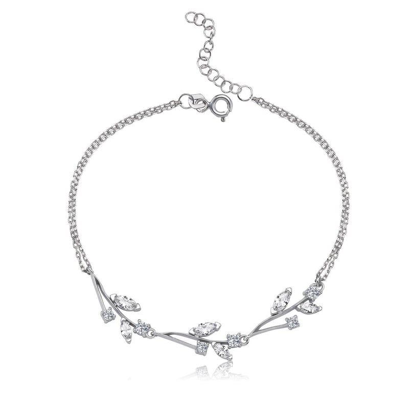 Pırlanta Montür Zarif Sevgi Buketi Gümüş Su Yolu Set