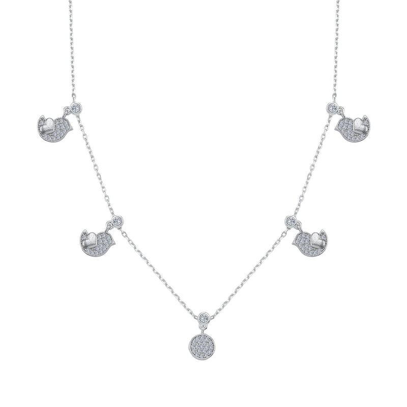 Sevda Kuşu Choker Gümüş Şans Kolye