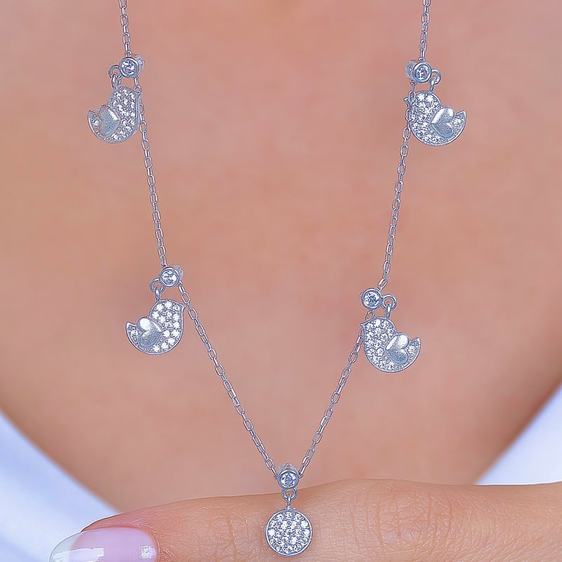 Sevda Kuşu Choker Gümüş Şans Kolye