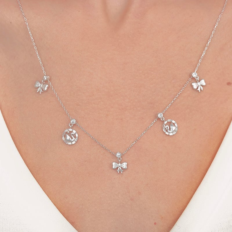 Sevgi Sürprizi Choker Gümüş Şans Kolye