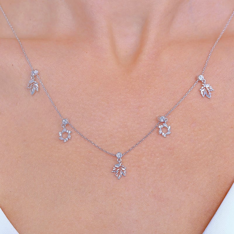 Sonbahar Güneşi Choker Gümüş Şans Kolye