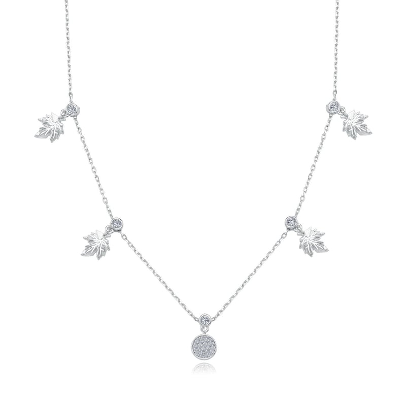 Sonbahar Yaprakları Choker Gümüş Şans Kolye