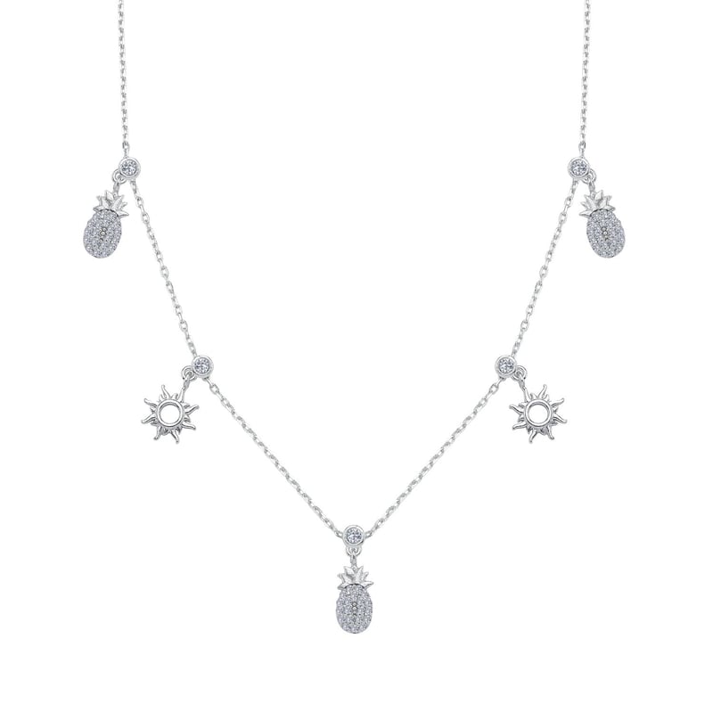 Tropikal Işıltı Choker Gümüş Şans Kolye