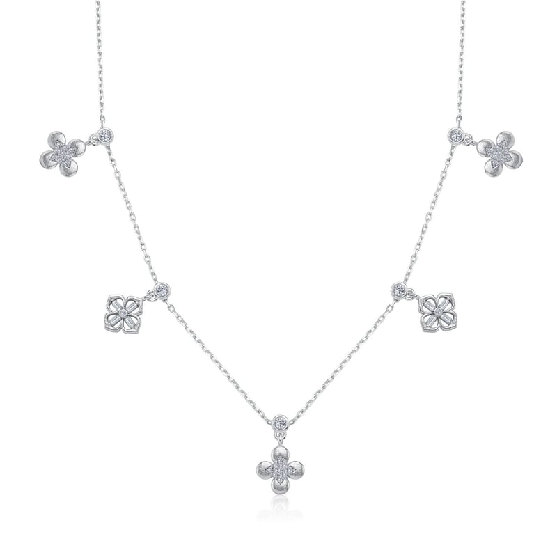 Uğurlu Yoncalar Choker Gümüş Şans Kolye