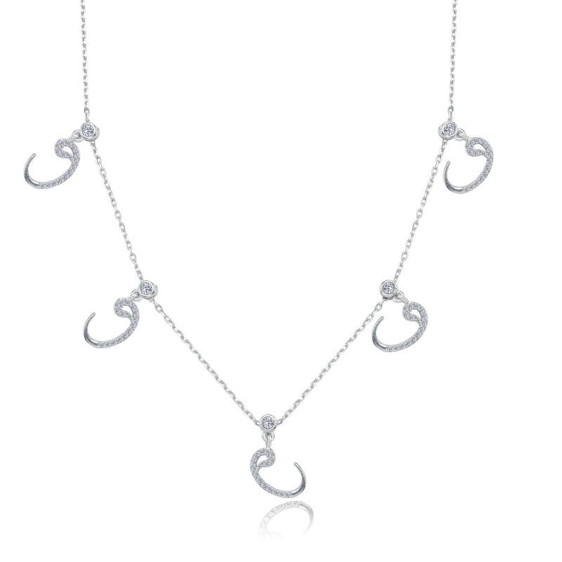 Vav Zarafeti Choker Gümüş Şans Kolye