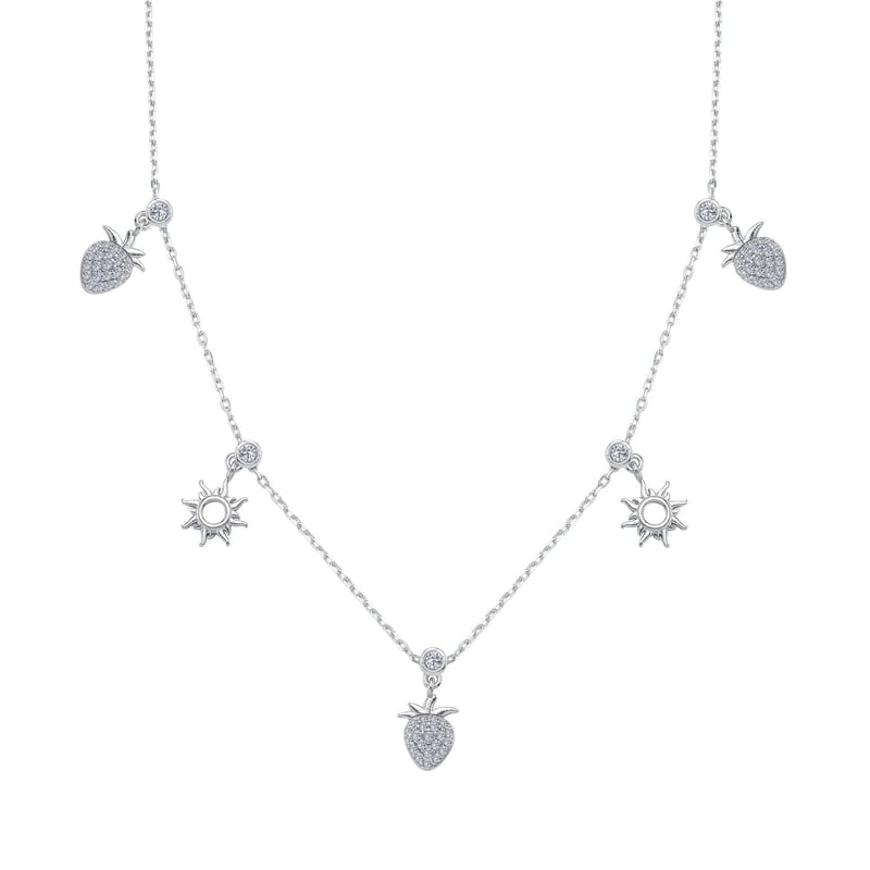 Yaz Çileği Choker Gümüş Şans Kolye