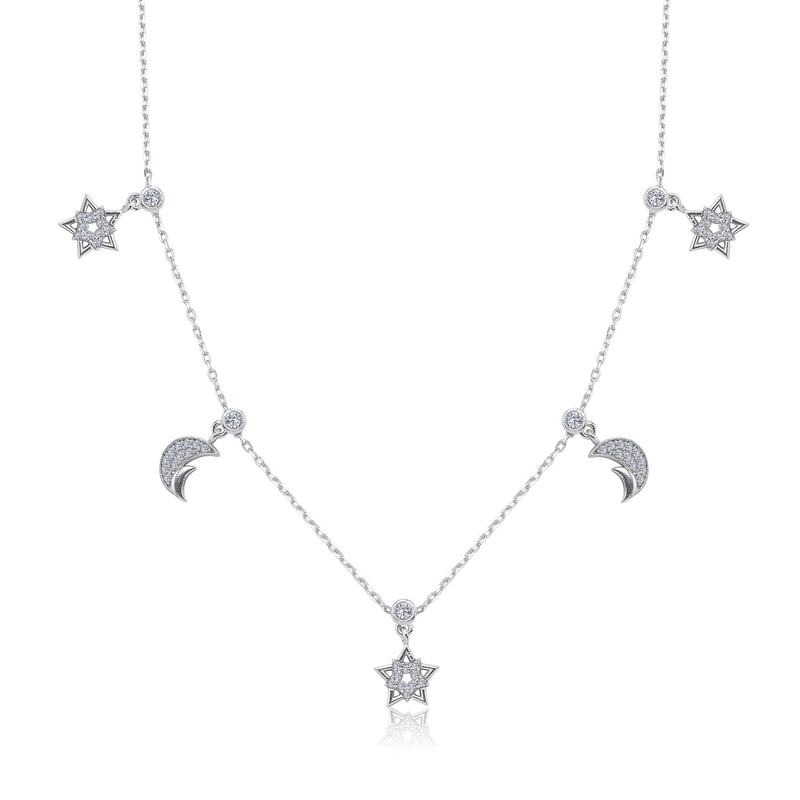 Yaz Gecesi Choker Gümüş Şans Kolye