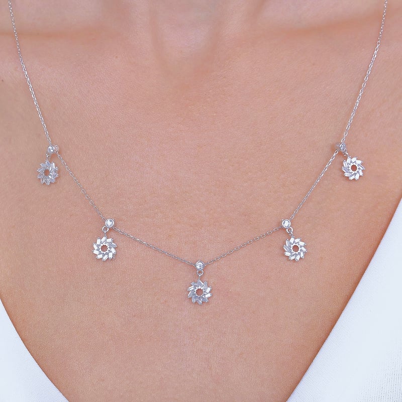 Yaz Güneşi Choker Gümüş Şans Kolye