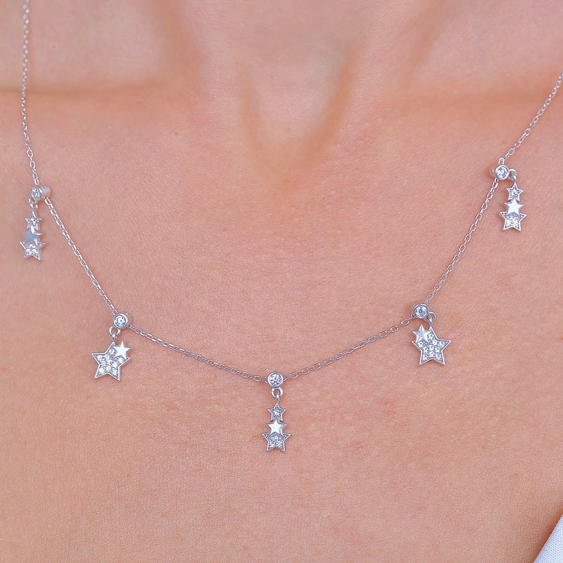 Yıldız Geçidi Choker Gümüş Şans Kolye