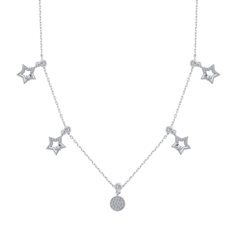 Yıldızlı Gece Choker Gümüş Şans Kolye