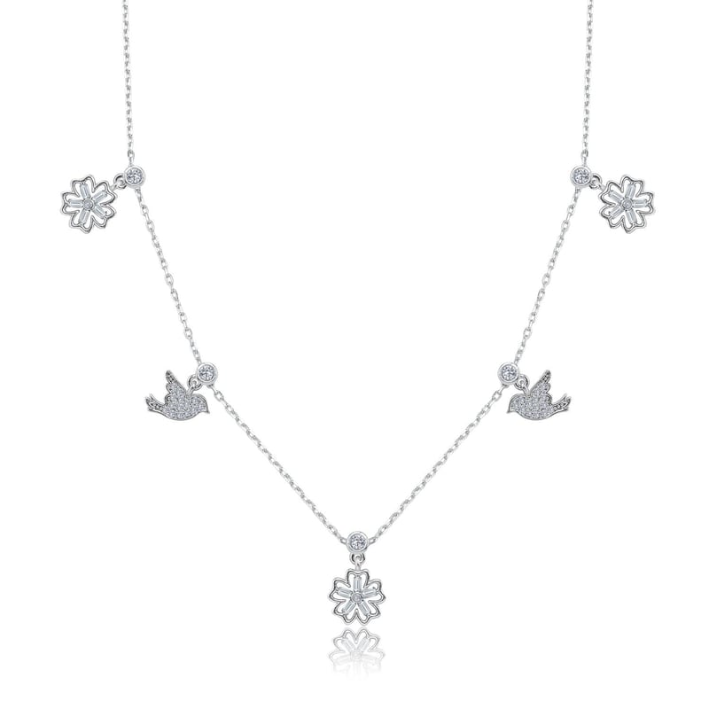 Yonca Bahçesi Choker Gümüş Şans Kolye