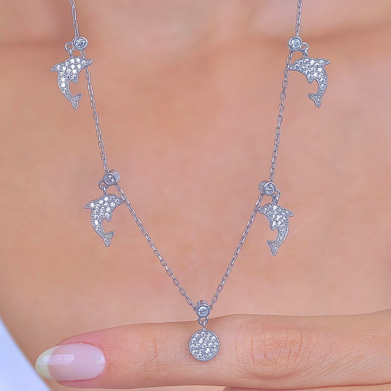 Yunusların Dansı Choker Gümüş Şans Kolye