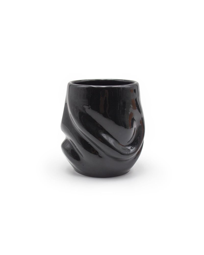 Solidified ''Interference'' Black Porcelain Cup