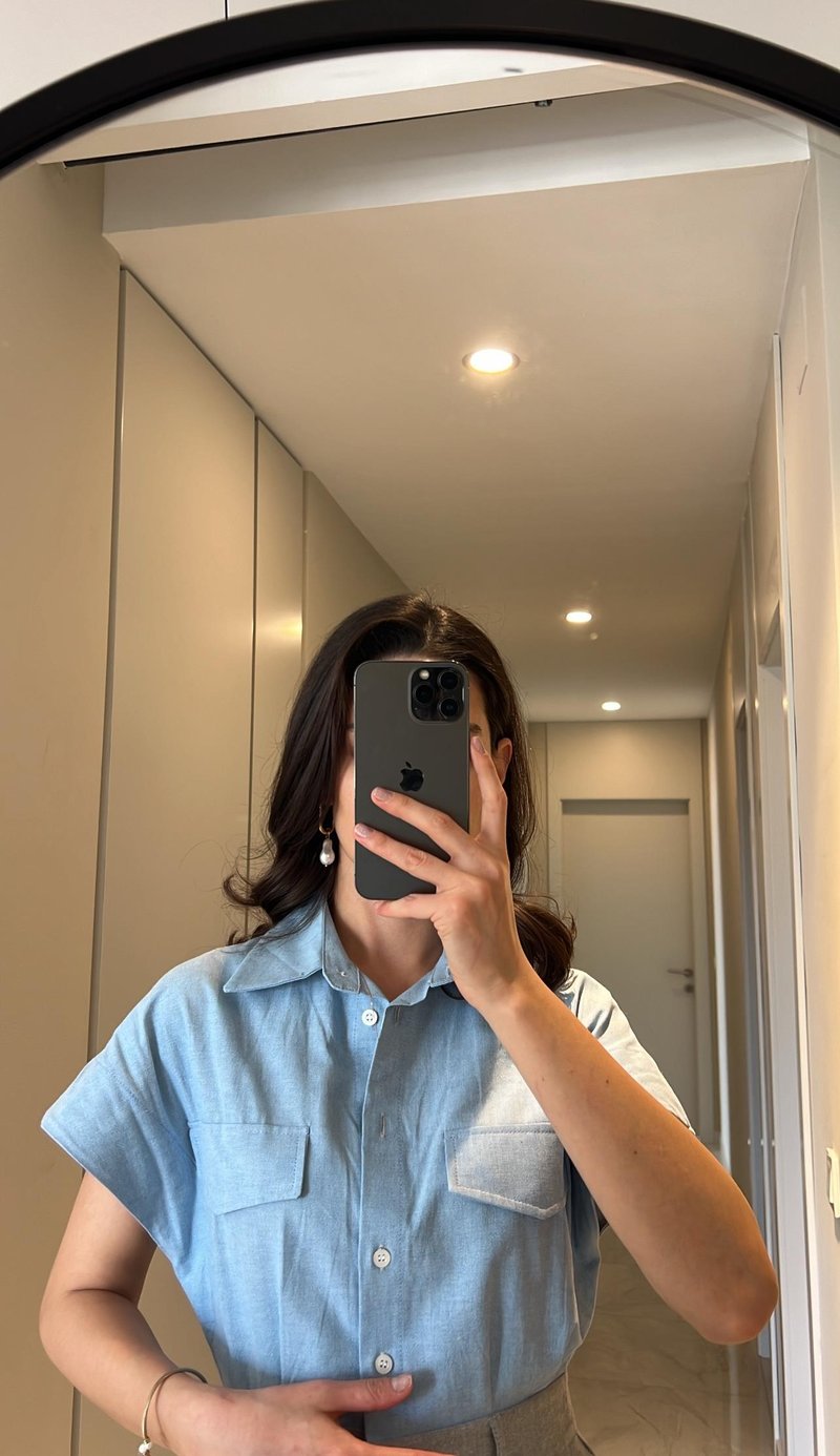 KONTRASTLI RENKLİ GÖMLEK ELBİSE