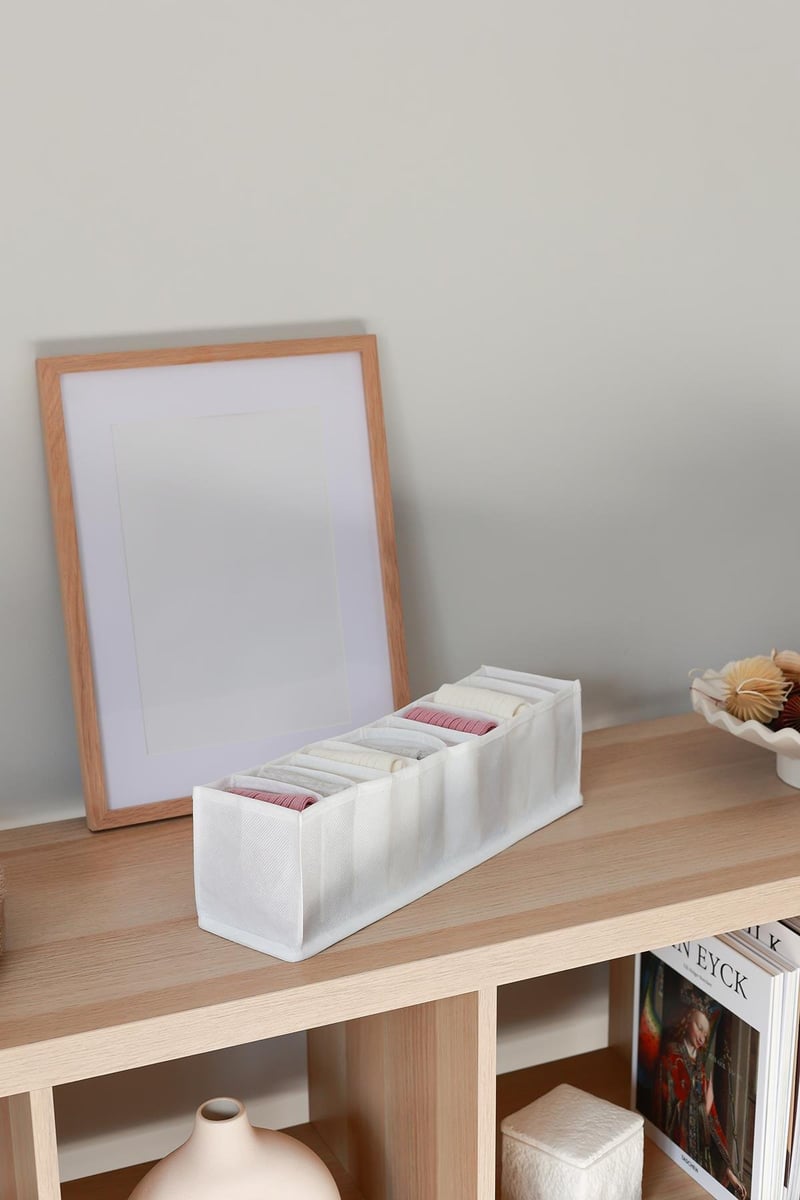 Rek Home 10 Bölmeli Beyaz Dolap Çekmece İçi Akordiyon Tipi Katlanır Çamaşır Düzenleyici Organizer
