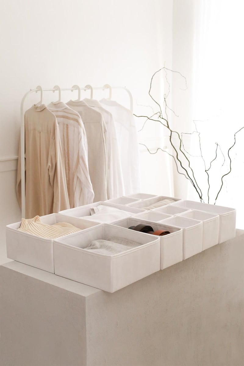REK HOME 12'li Beyaz Çekmece İçi Düzenleyici Organizer Set