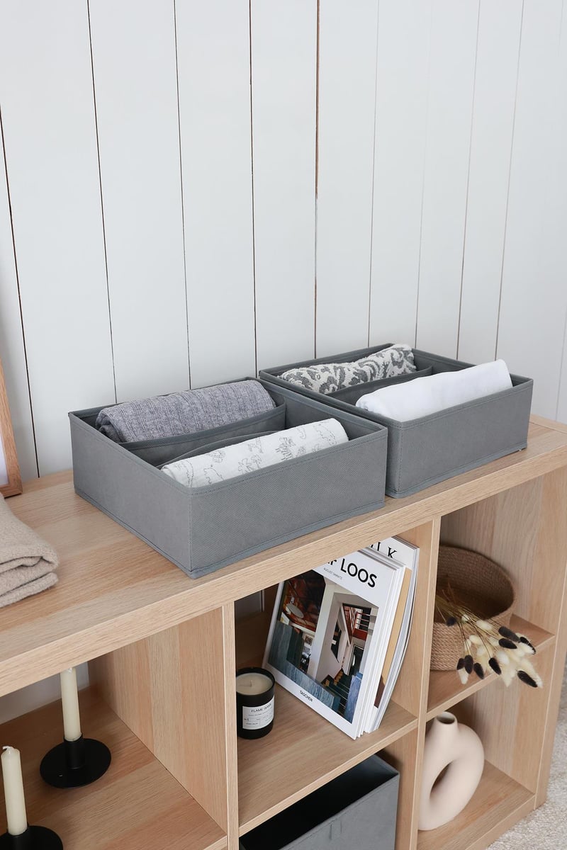 Rek Home 2'li Gri 3 Bölmeli Çekmece Düzenleyici / 30.5 x 30.5 x 10.8 cm