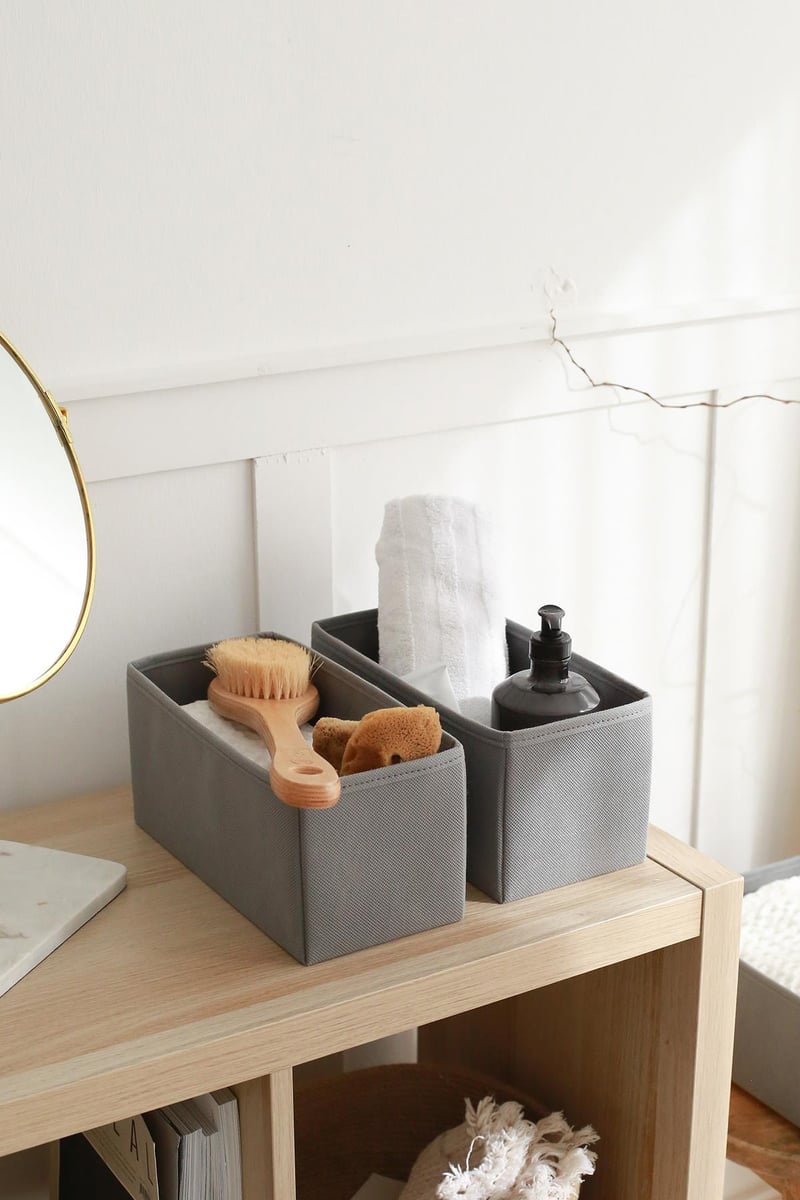Rek Home 2'li Gri Orta Çocuk Odası Dolap Çekmece Içi Çamaşır Düzenleyici Saklama Kutusu Organizer